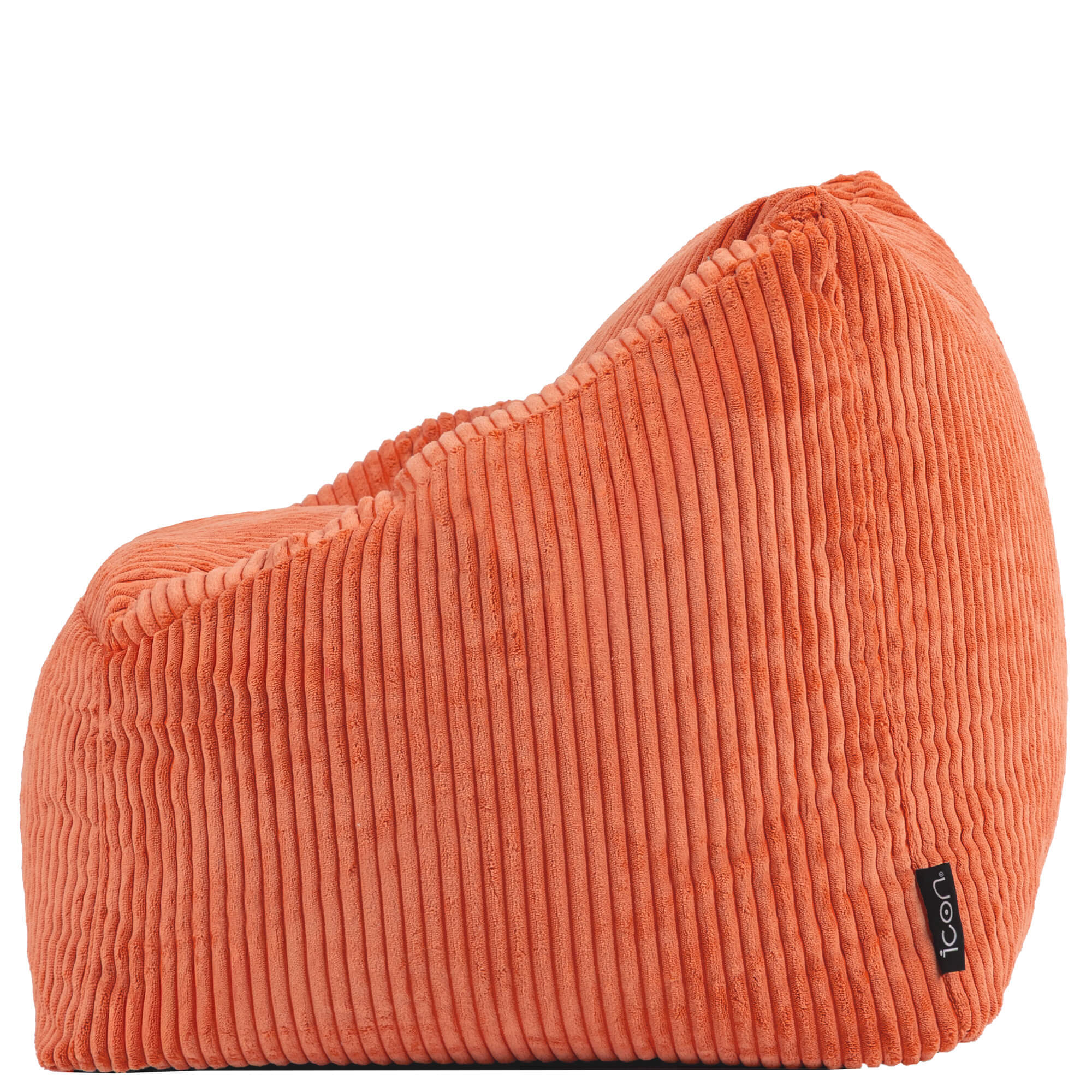 Lot de 2 poufs fauteuils enfant Icon velours côtelé orange terracotta, chambre, salon, 55x55xcm Oeko-Tex® - 5