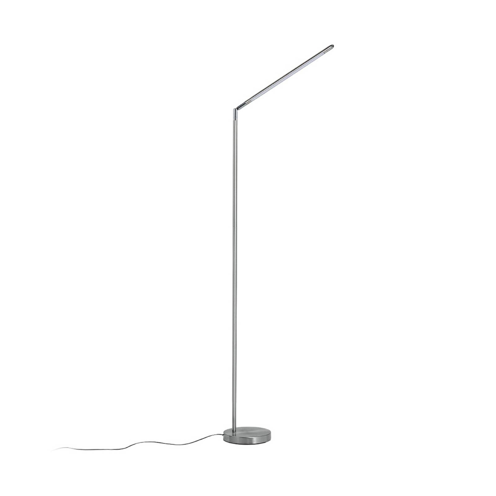 Lindby lampe sur pied LED Jabbo, 163 cm, nickel, métal, Lampadaire Sur ...