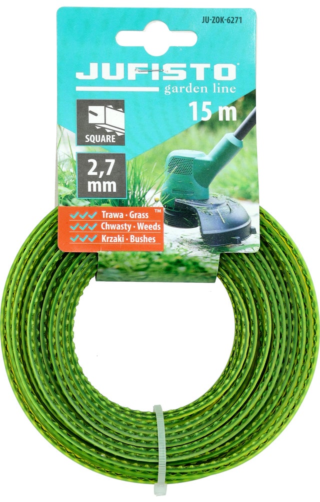 Żyłka do podkaszarki, kwadratowa, skręcona, dual saw 2,7 mm, długość 15 m