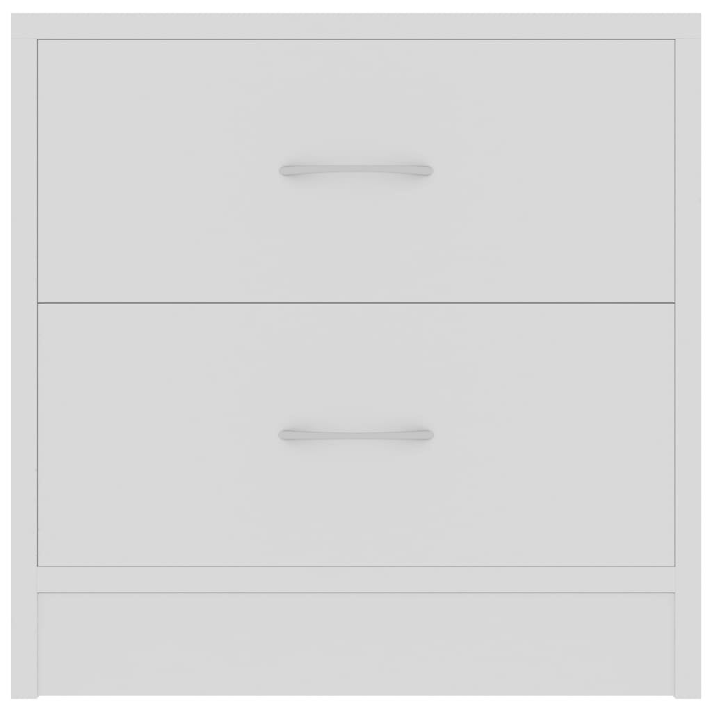 vidaXL Mesita de noche madera contrachapada blanco 40x30x40 cm - 4