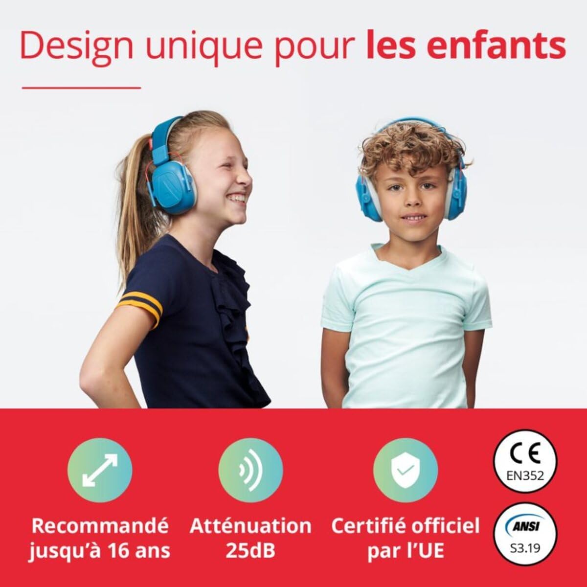Casque Anti-bruit pour Enfant TDAH/Autiste - Protection Auditif jusqu'à 16 Ans dans les s Bruyants - 2