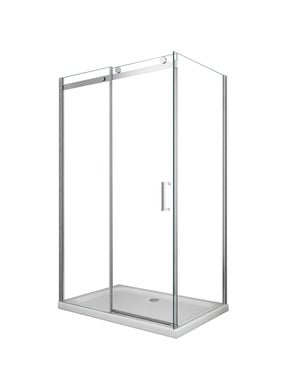 Douche de 8 mm H.190 avec un paroi fixe et une porte coulissante (receveur non inclu)– 80 fixe x 120 coulissante