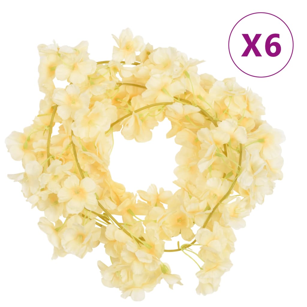 4 Guirlandes Fleurs De Cerisier Artificielles - 180 Cm Chacune - Soie Et Plastique - Décoration Mariage, Maison, Jardin (Blanc)