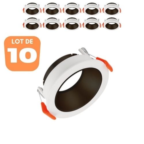 Supports Pour Spots Encarrés MR16/GU10 - 3 Pièces, Fer Blanc, Anneau De Finition Pour Plafond