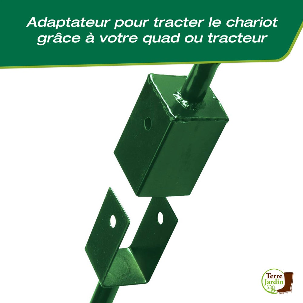 Chariot de Jardin 4 Roues 120 kg - Bac Bascule 52L avec Poignée Amovible - 5