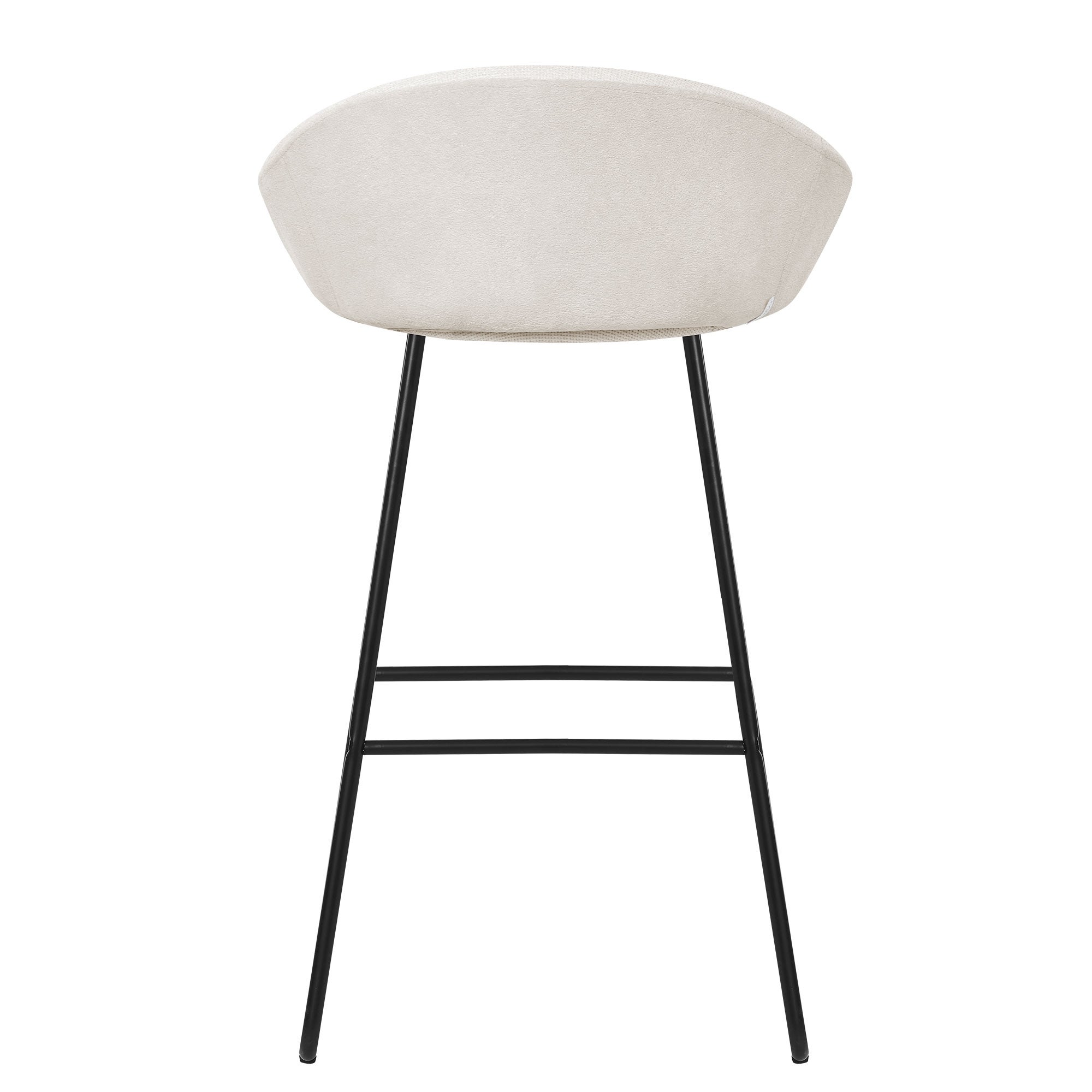 ML-Design Set di 4 sgabelli da bar beige, in tessuto, A 75 cm, con schienale curvo e poggiapiedi, sedie alte imbottite per cucina, isola o bistrot - 4