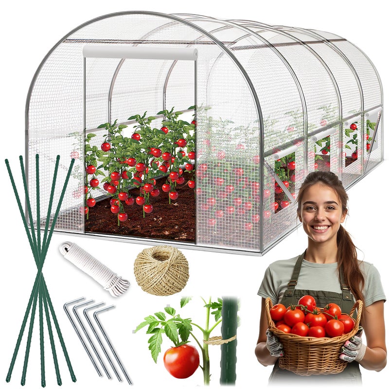 Tunel foliowy ogrodowy szklarnia 3x4,5xH2m (13,5m2) biały Plonos 4975-B