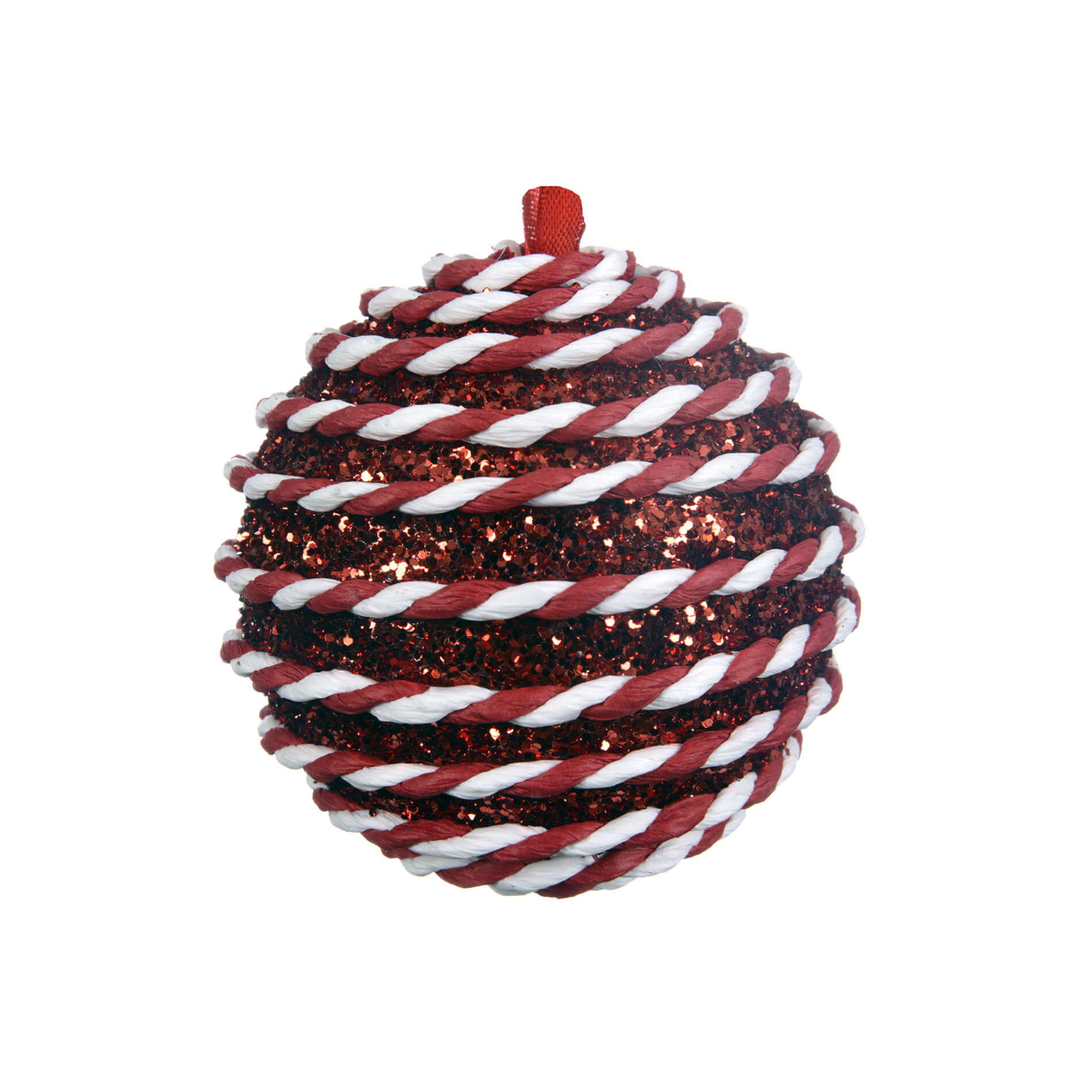 Rebecca Mobili Palline per Albero di Natale Bayd Ø 8 Vetro Rosso Bianco SET 2 pz - 4