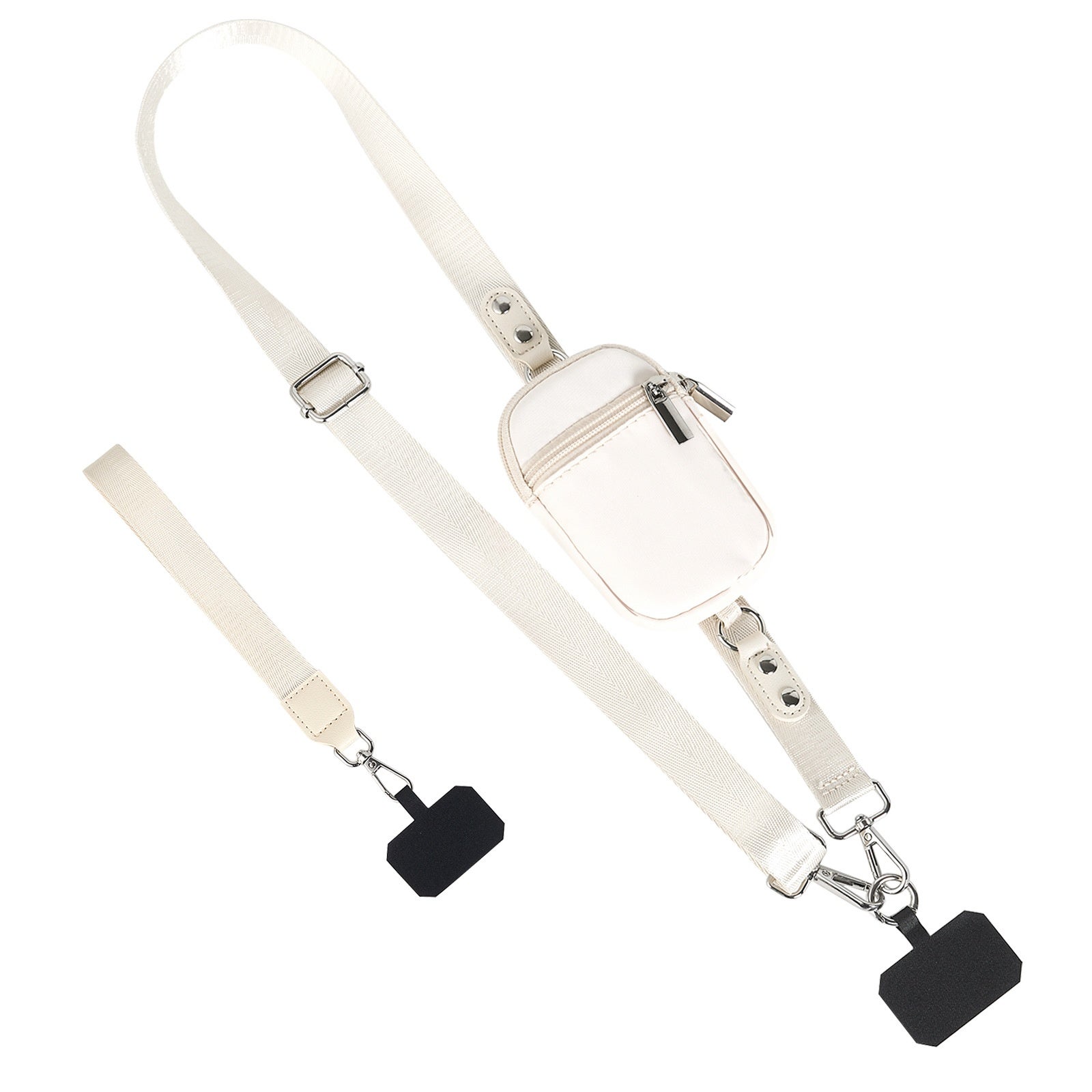 Un Ensemble De 2 Dragonnes Universelles, Unisexes Et Réglables Pour Téléphone, Avec 6 Coussinets, Compatibles Avec Tous Les Smartphones (noir + Vert Olive