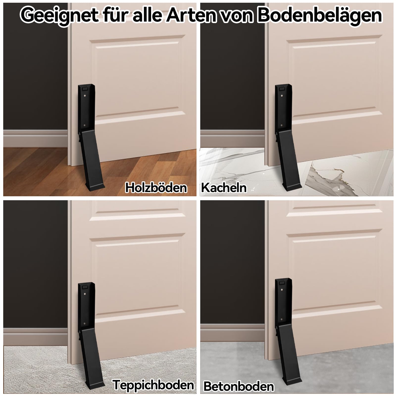 Butée De Porte, Arret De Portail Actionné Par Le Pied En Acier Inoxydable,Securite Porte D'entrée, Door Stopper Pour Tapis, Planchers En Bois, Noir - 6