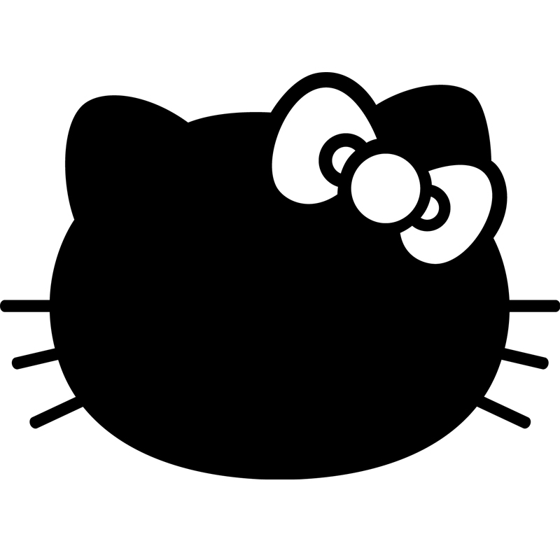 Adesivo gattino ardesia con farfallino - Sticker adesivo - adesivi murali - 100x140cm - 2