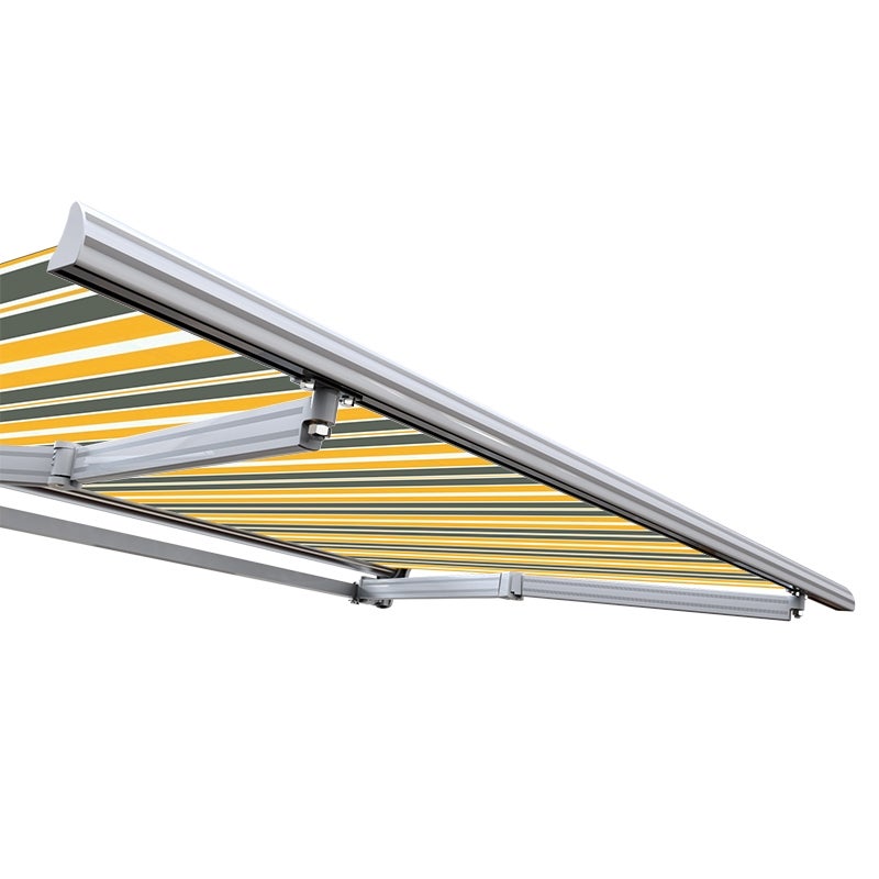 Store banne manuel Demi coffre 3,6 x 3 m pour terrasse - Gris jaune - 6