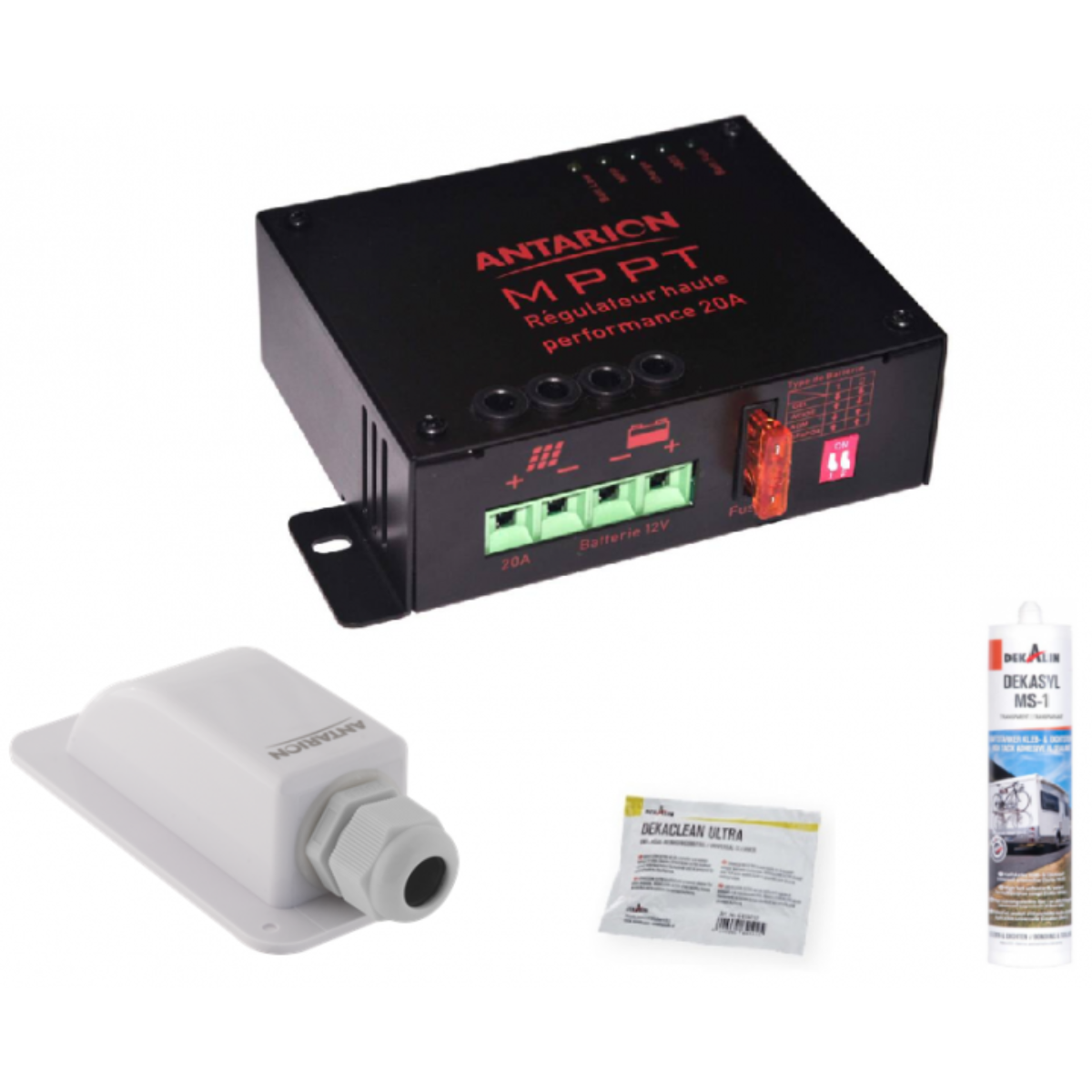 PACK ANTARION Panneau solaire Monocristallin 190W + Régulateur MPPT 20A + Kit de pose Camping-car - 3