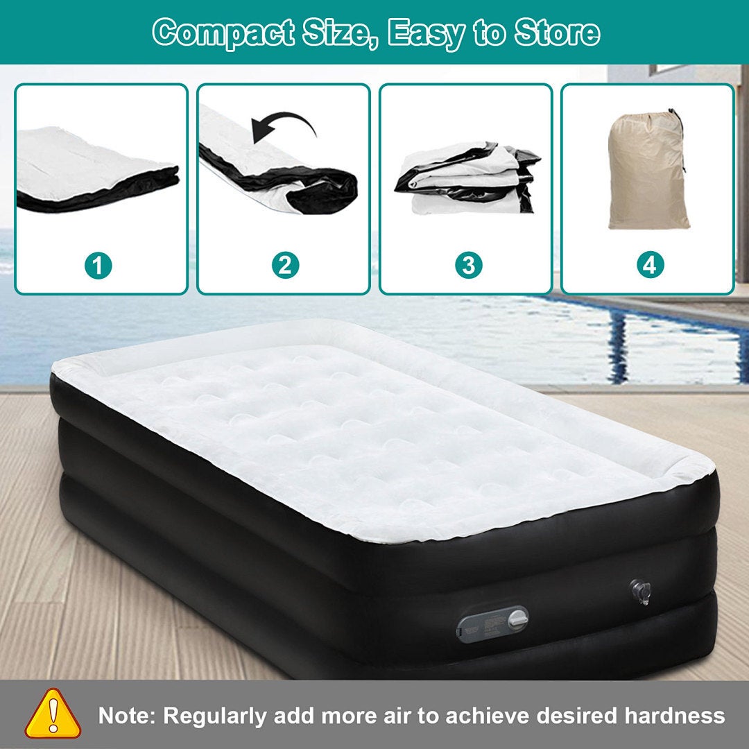 Colchon Hinchable Electrico Fibra 2 Personas con bomba electrica integrada 200*152*46cm - 5
