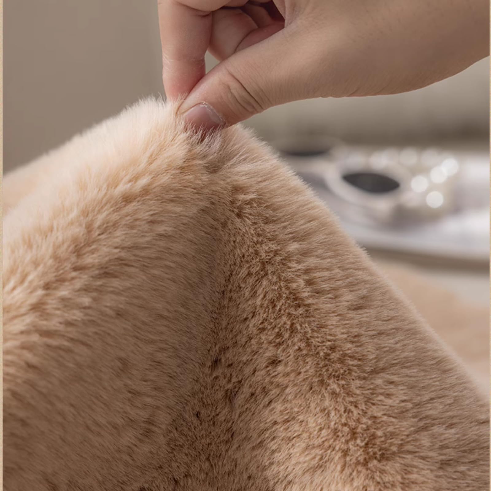 Tapis bébé ours marron- Descente de lit enfant douce en fausse fourrure -Tapis chambre et salon forme ourson - Décoration nurserie et chambre adulte - 4