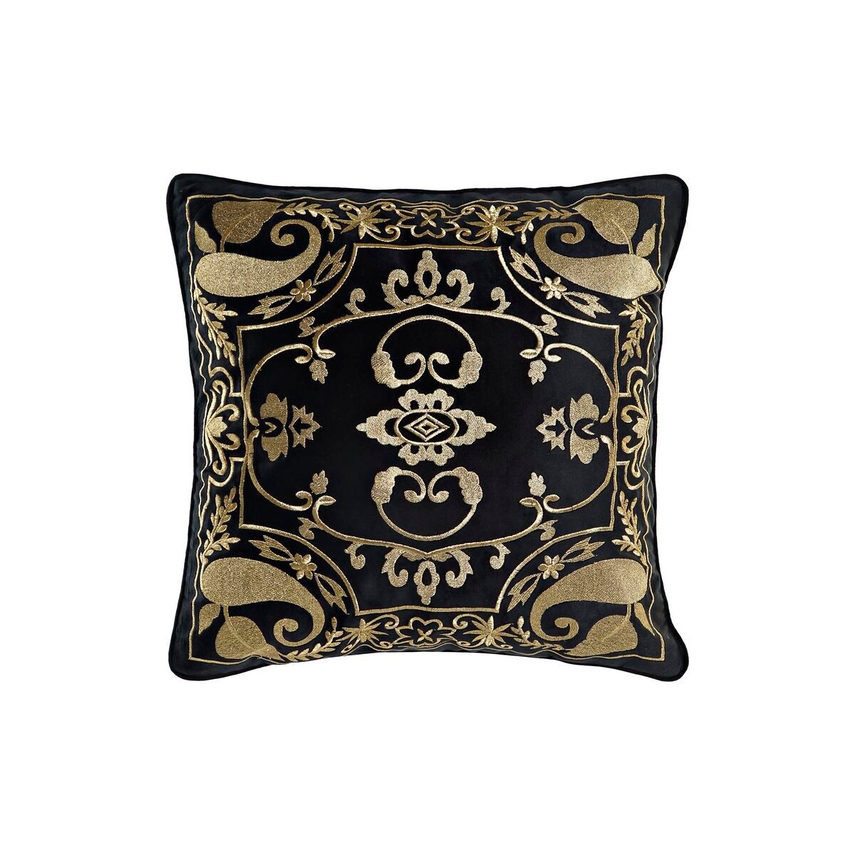 Cojín dkd home decor negro dorado 45 x 10 x 45 cm árabe