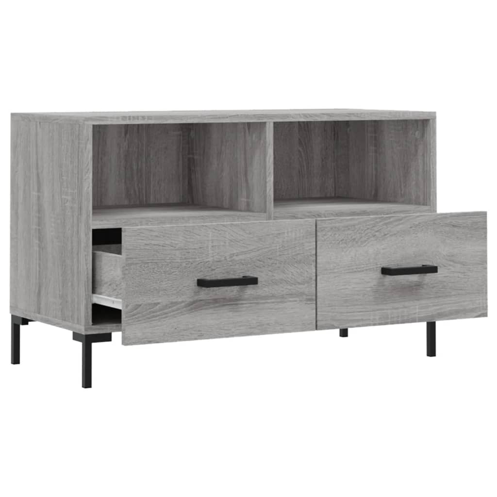 Meuble TV Sonoma gris 80x36x50 Bois d'ingénierie - 6
