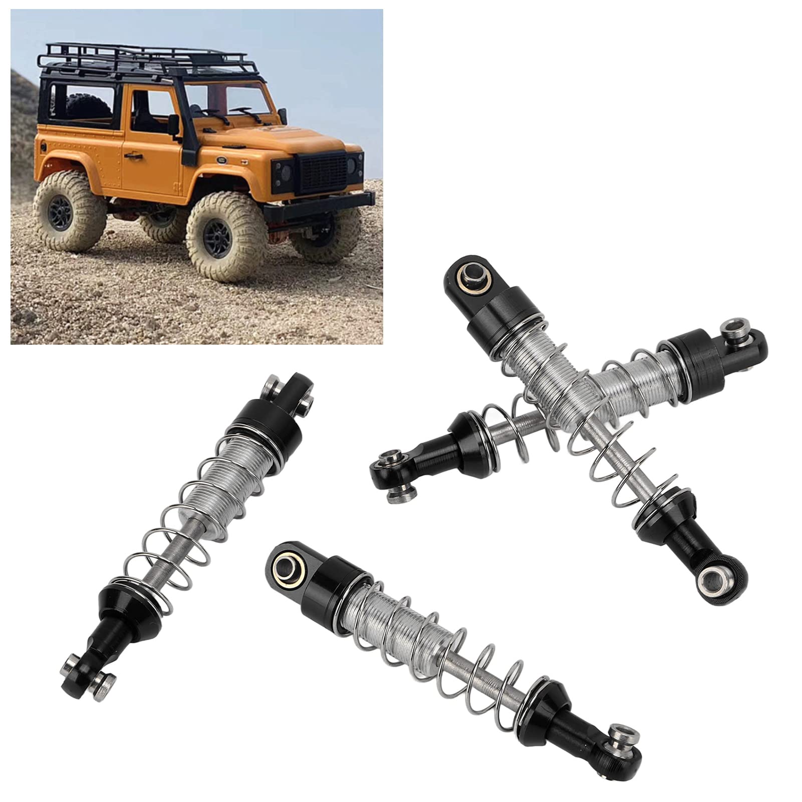 paia RC Metal Universal Shock Absorber Set con supporto ammortizzatore per parti di aggiornamento auto RC WPL C14 (nero) - 2