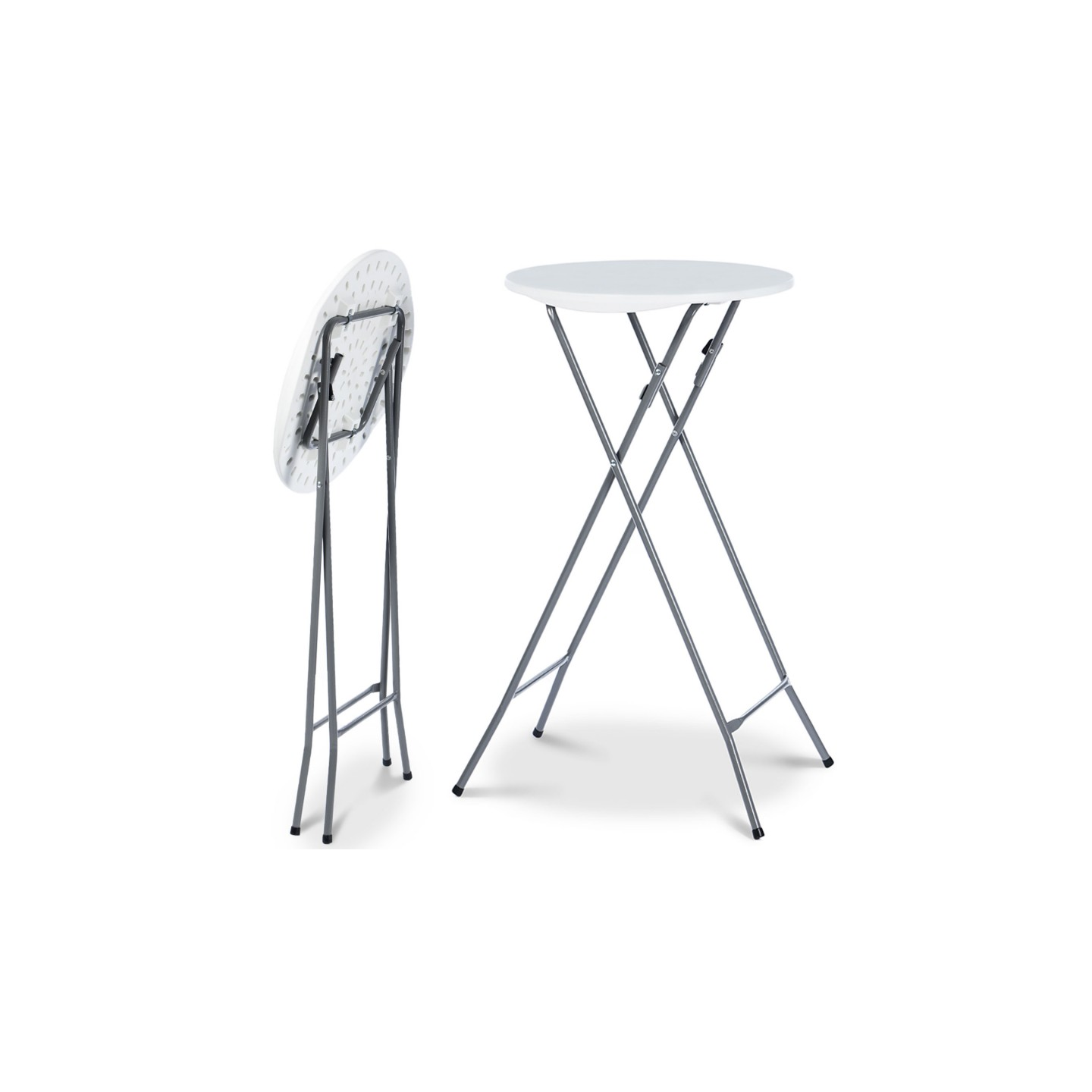 Lot de 4 tables hautes pliantes 105 CM et 4 housses noires - 3