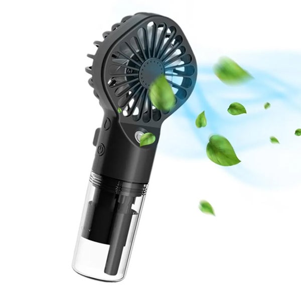 Ręczny Wentylator z Mgiełką - Mini Składany Wentylator 4-stopniowy, Zraszanie Wodą, Lekki i Mocny na Wędrówki/Plażę/Wydarzenia Plenerowe