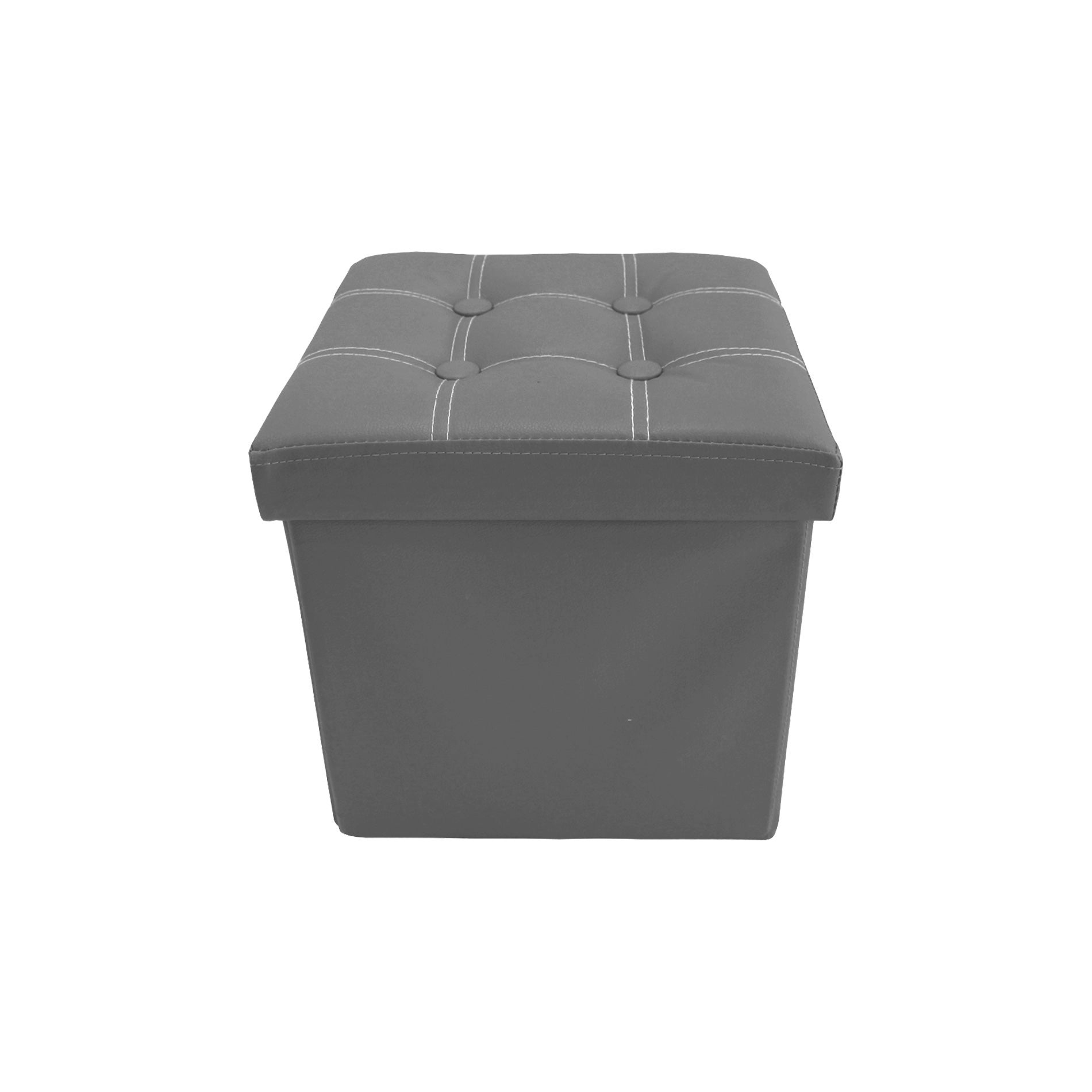 Puff Container Rebecca Mobili Tronco Desenho cubo cinzento para pés 30x30x30 - 2