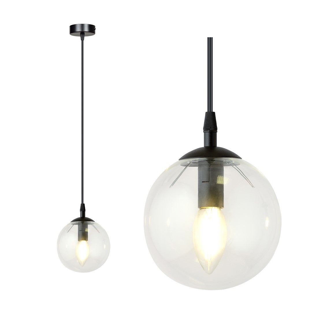 Lampa sufitowa Cosmo czarno-przezroczysta 1xE14x10W wym: 100 x 12 x 12 cm szkło Emibig