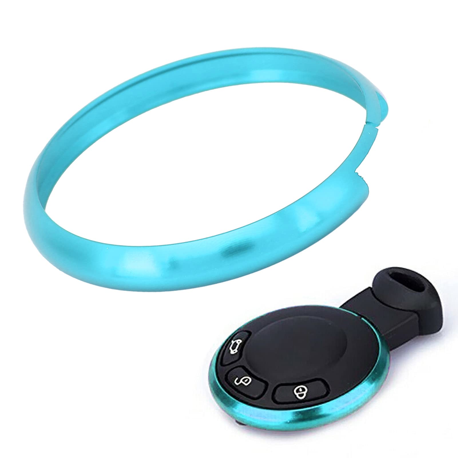 Anello di ricambio in lega di alluminio per portachiavi remoto MINI R55 R56 R57 R58 R59 R60 (azzurro cielo) - 2