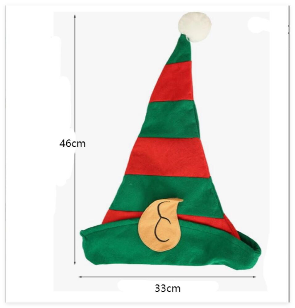(Czerwony i zielony) Uniwersalny, wygodny, złoty aksamitny kapelusz Mikołaja | Dziecięcy kapelusz elfa na imprezę świąteczną Hal - 2