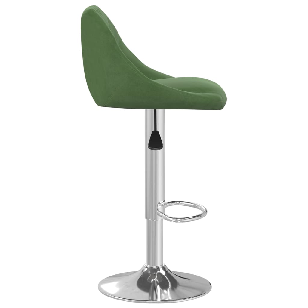 Tabourets de bar lot de 2 vert foncé velours - COMFORTXL - 4