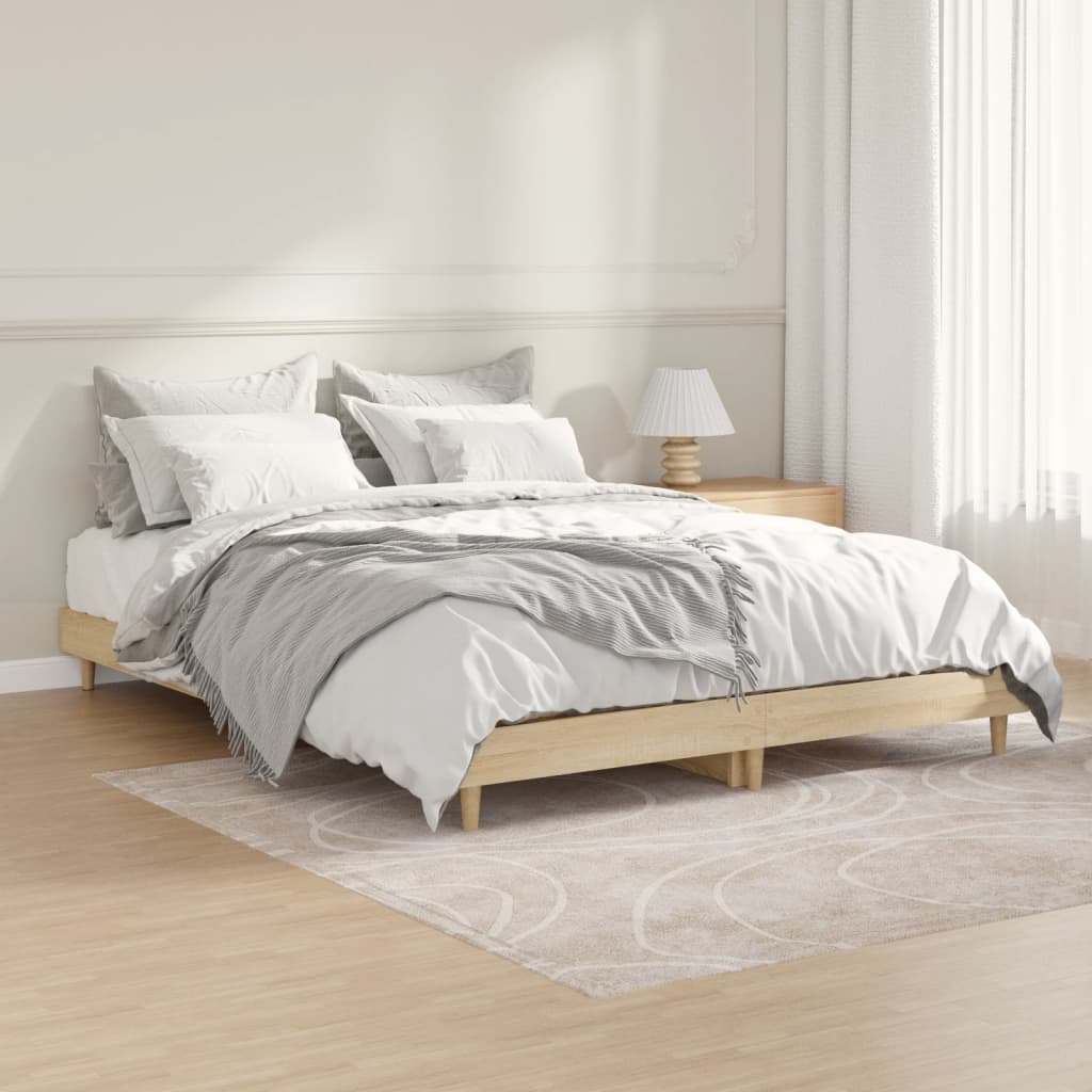 Struttura letto in rovere Sonoma 135x190 cm in derivati del legno ...