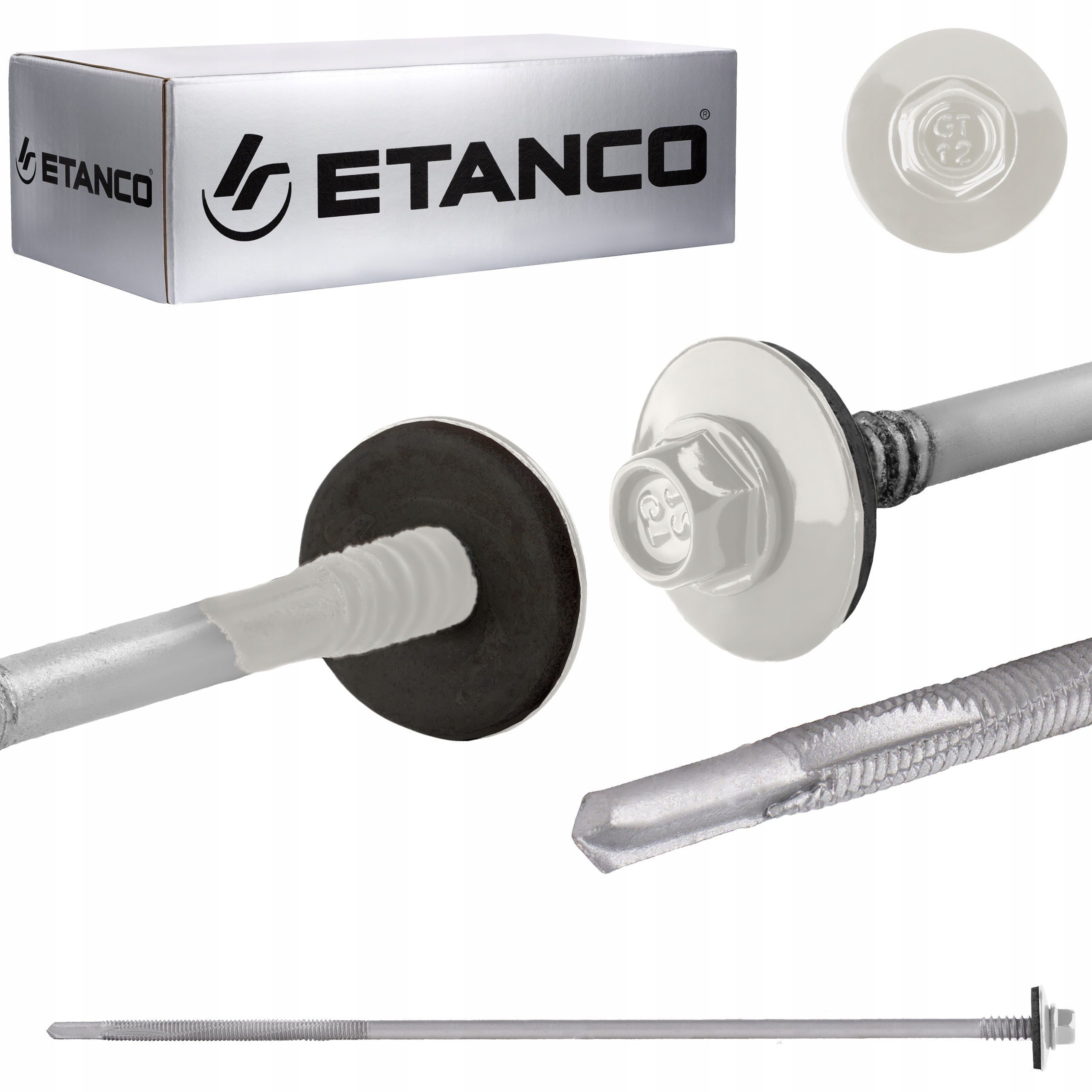 Wkręty do płyt warstwowych Etanco GTR12 SP 5,5/6,3x230mm RAL 9010 100szt