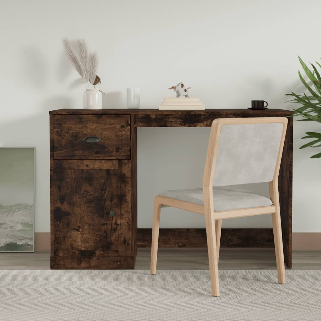 Bureau，Table de travail，Table d'étude avec tiroir chêne fumé 115x50x75 cm bois d'ingénierie CWV40861 - 2