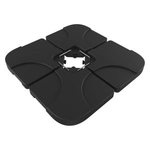 vidaXL Base per Ombrellone a Ventaglio 4 pz Portatile Riempibile Sabbia/Acqua Stabile Robusta Leggera Supporto Sostengo Parasole in Plastica Nera