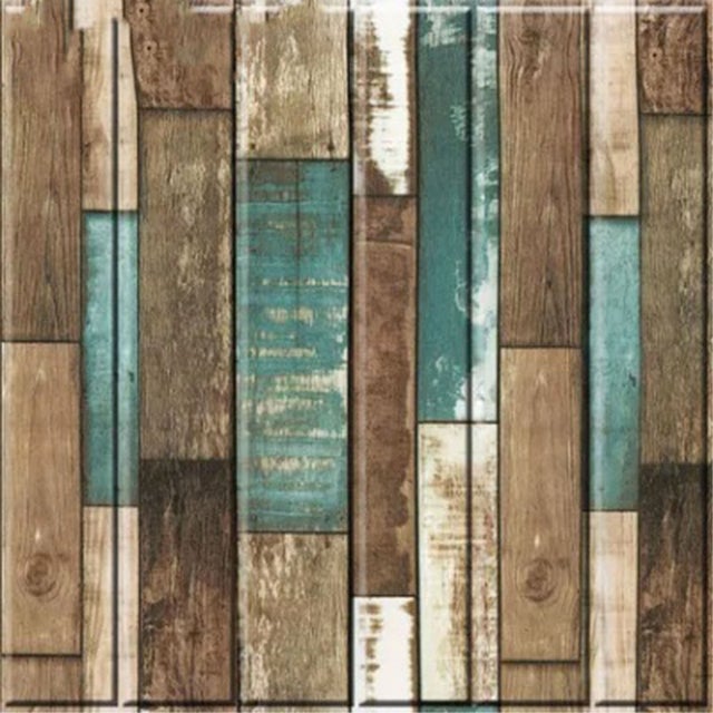 Panneaux PE autocollants 3D 70X70cm PATCHWORK TURQUOISE, isolants, déperlants, économiques