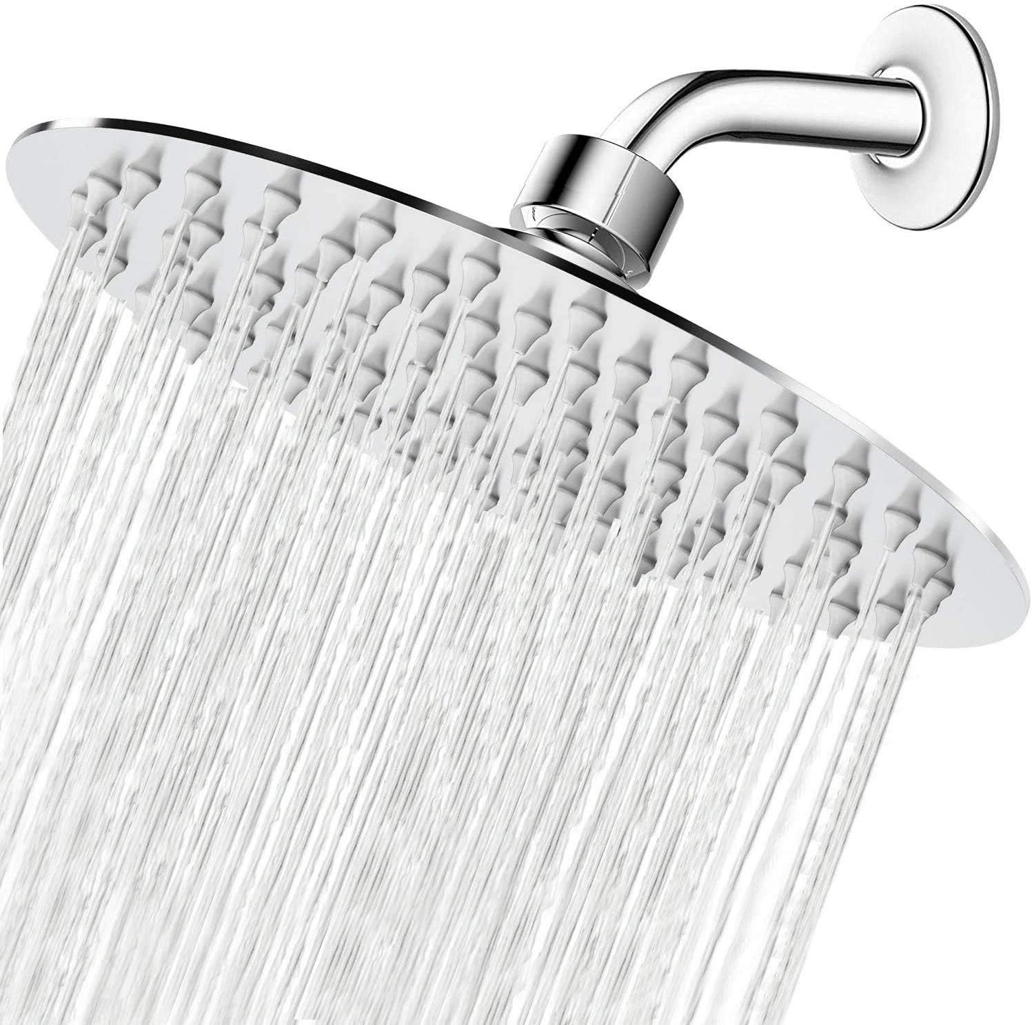 Pommeau De Douche Carré En Chrome Poli Ultra-mince, 8 Pouces, 10 En Effet, 12 En Effet Pluie, Bras De Douche De 38cm, Tuyau De Douche De 150cm, Remplacement HOShower