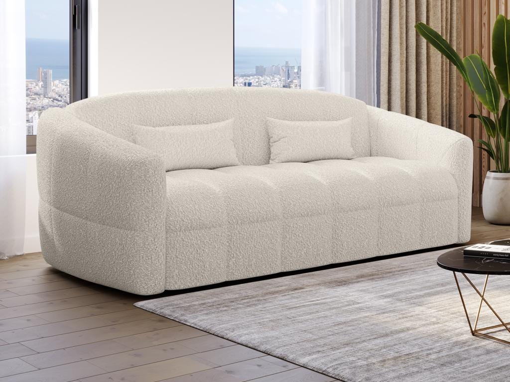 Canap 3 Places Convertible Express En Tissu Bouclette Beige Couchage canap-3-places-convertible-express-en-tissu-bouclette-beige-couchage