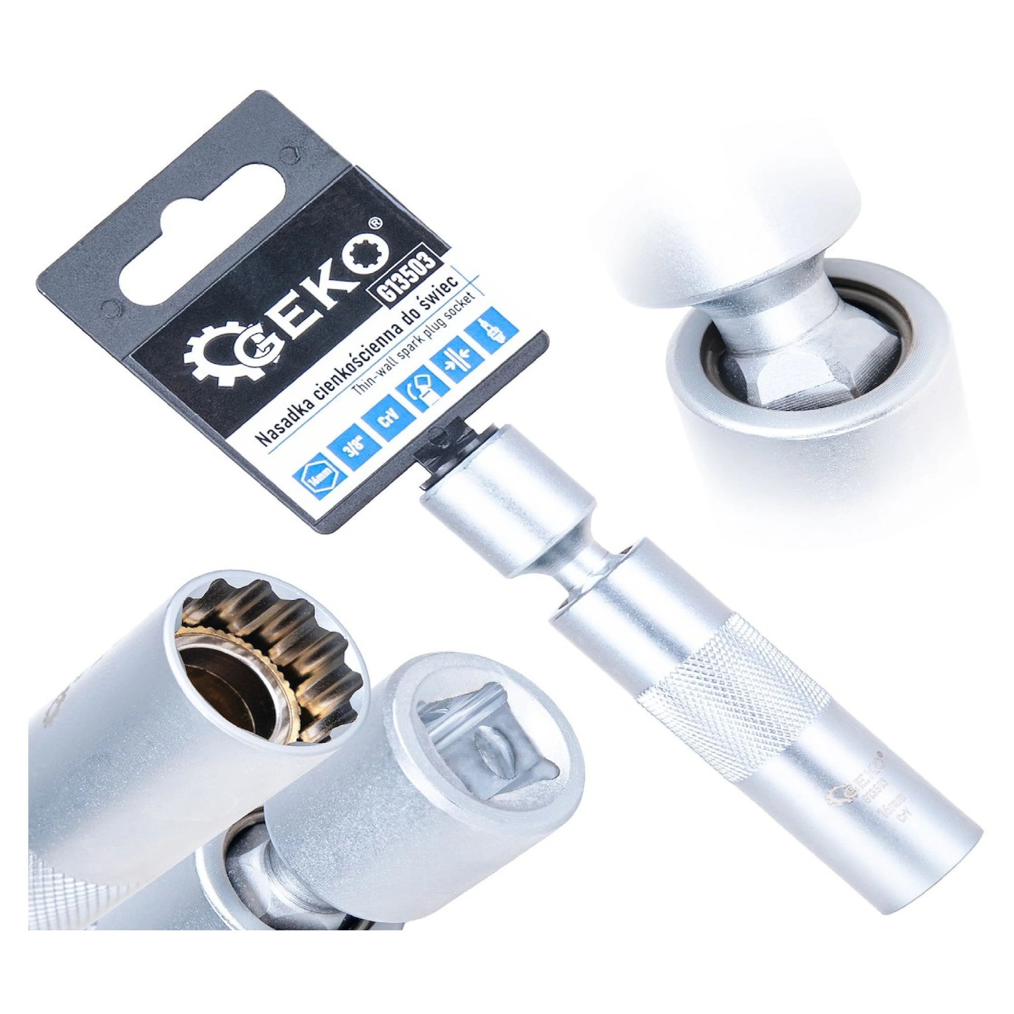Cheie tubulara articulata pentru bujii, 16 mm, 3 / 8