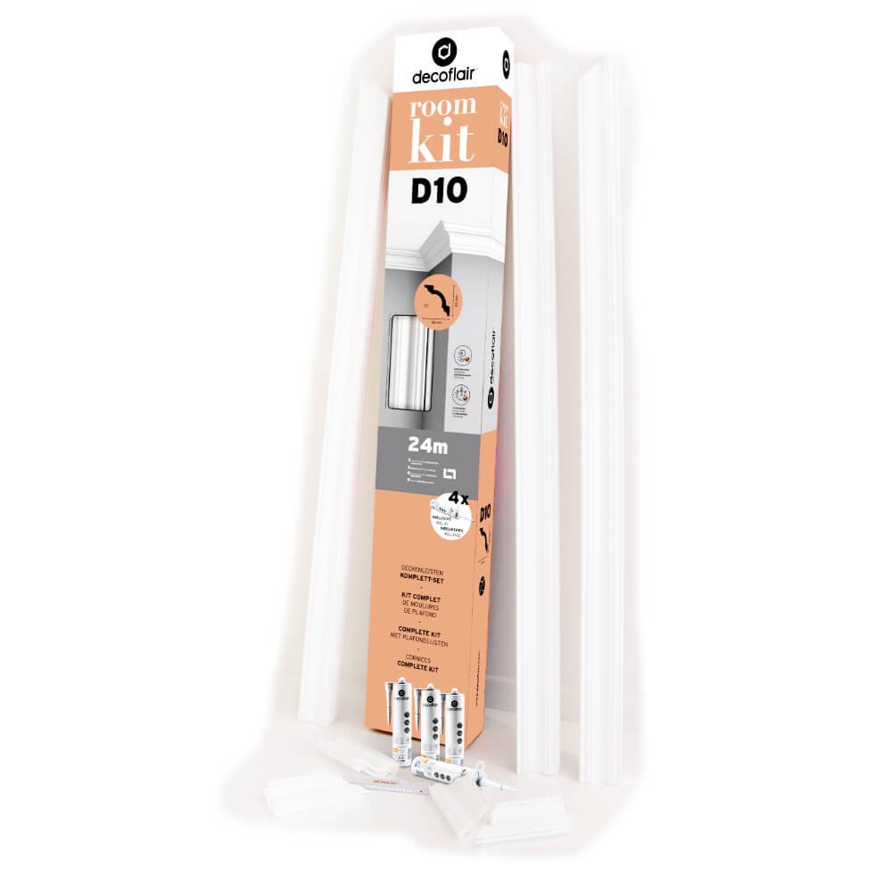 D10-roomkit decoflair moldura de techo de poliestireno 80 x 80 x 2000 | 1 pieza