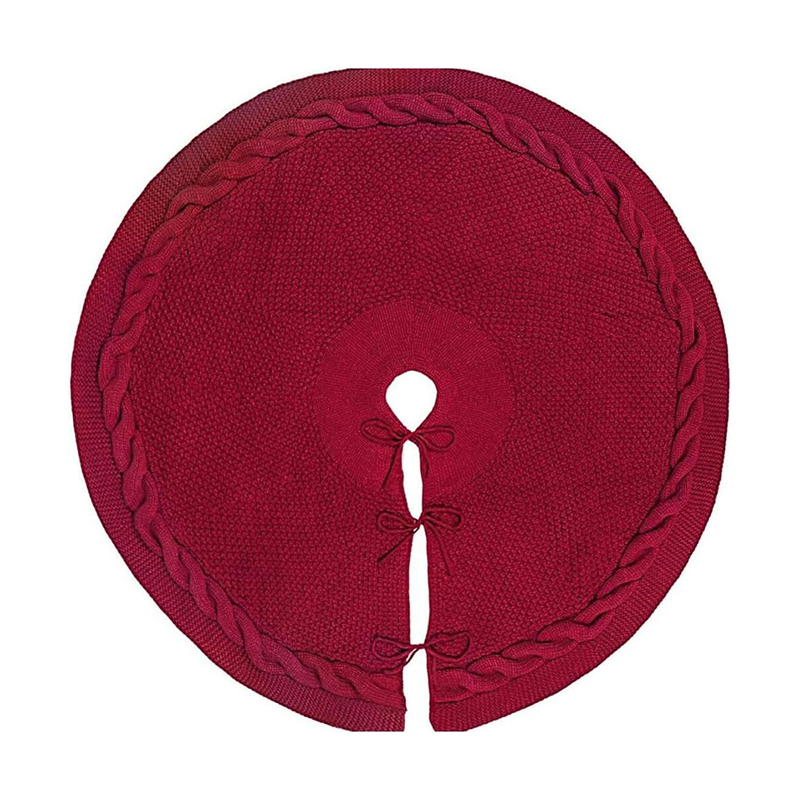 Jupe De Sapin Noël Rouge 48 Pouces - Motif Bonhommes Pain D'épice - Paillettes