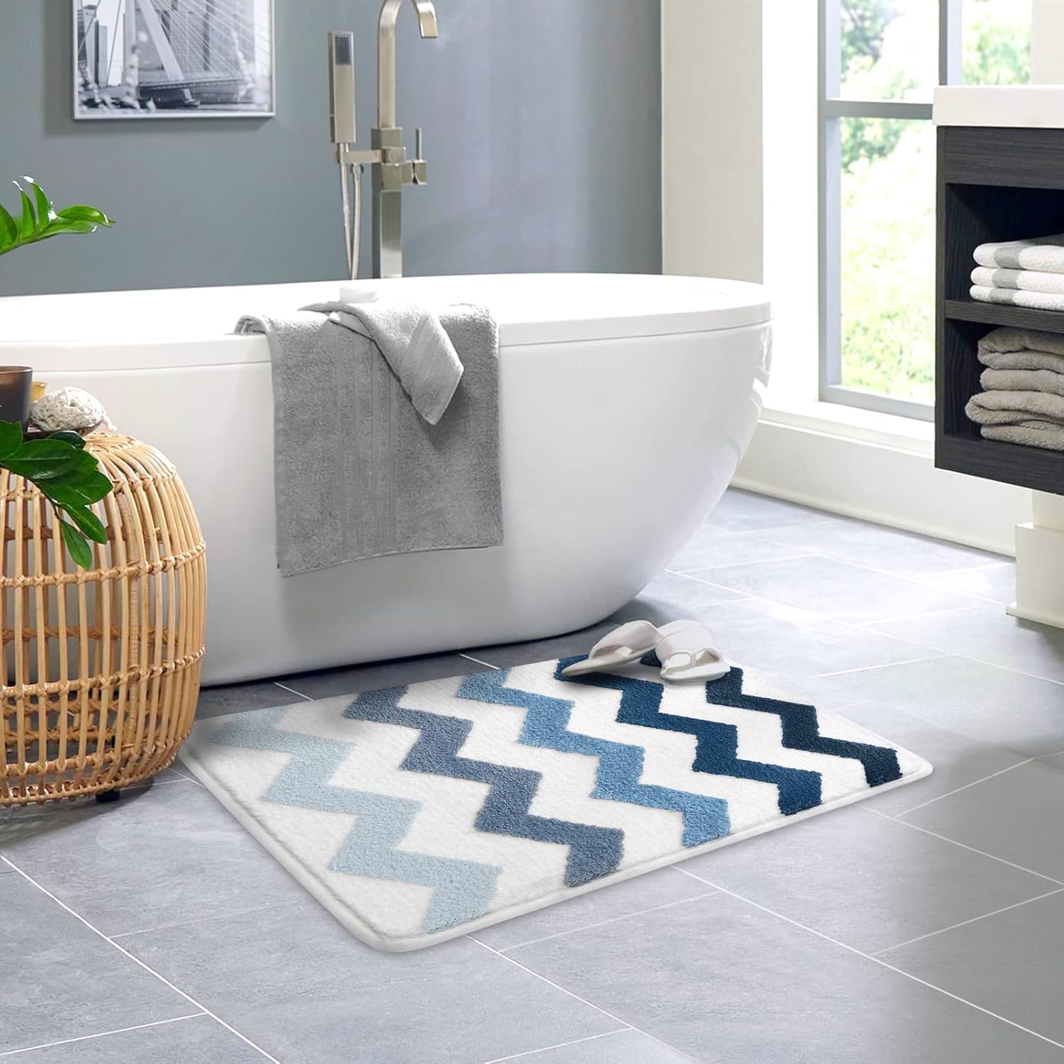 Tappeto Bagno Antiscivolo in Ciniglia 40X60Cm - Tappetino Bagno Morbido