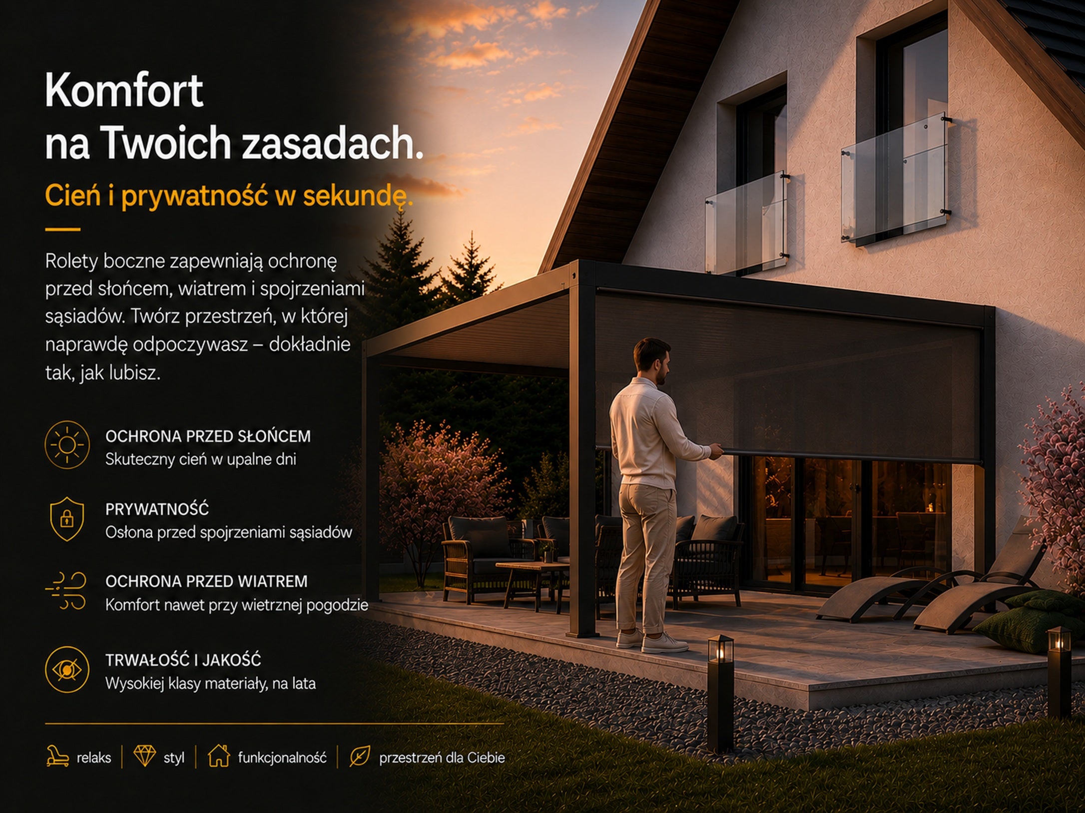 Roleta do pergoli Sunloft Layer 4 m 1 szt. - 2