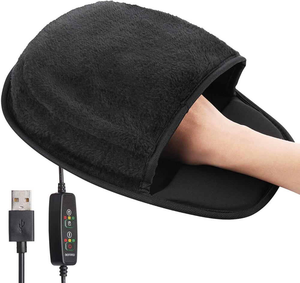 Podgrzewana podkładka pod mysz USB, ogrzewacz do rąk, przenośny akcesorium biurowe unisex (czarny)