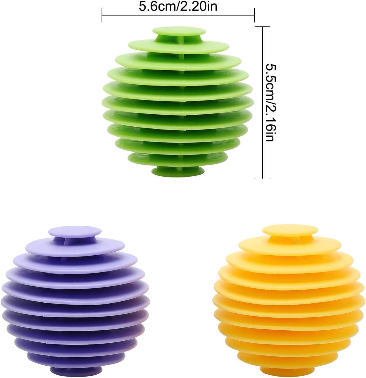 3/2/1 pz Sfere per bucato riutilizzabili Sfera per asciugatrice in PVC Lavatrice Ammorbidente per tessuti Strumento per la pulizia dei vesti  15
