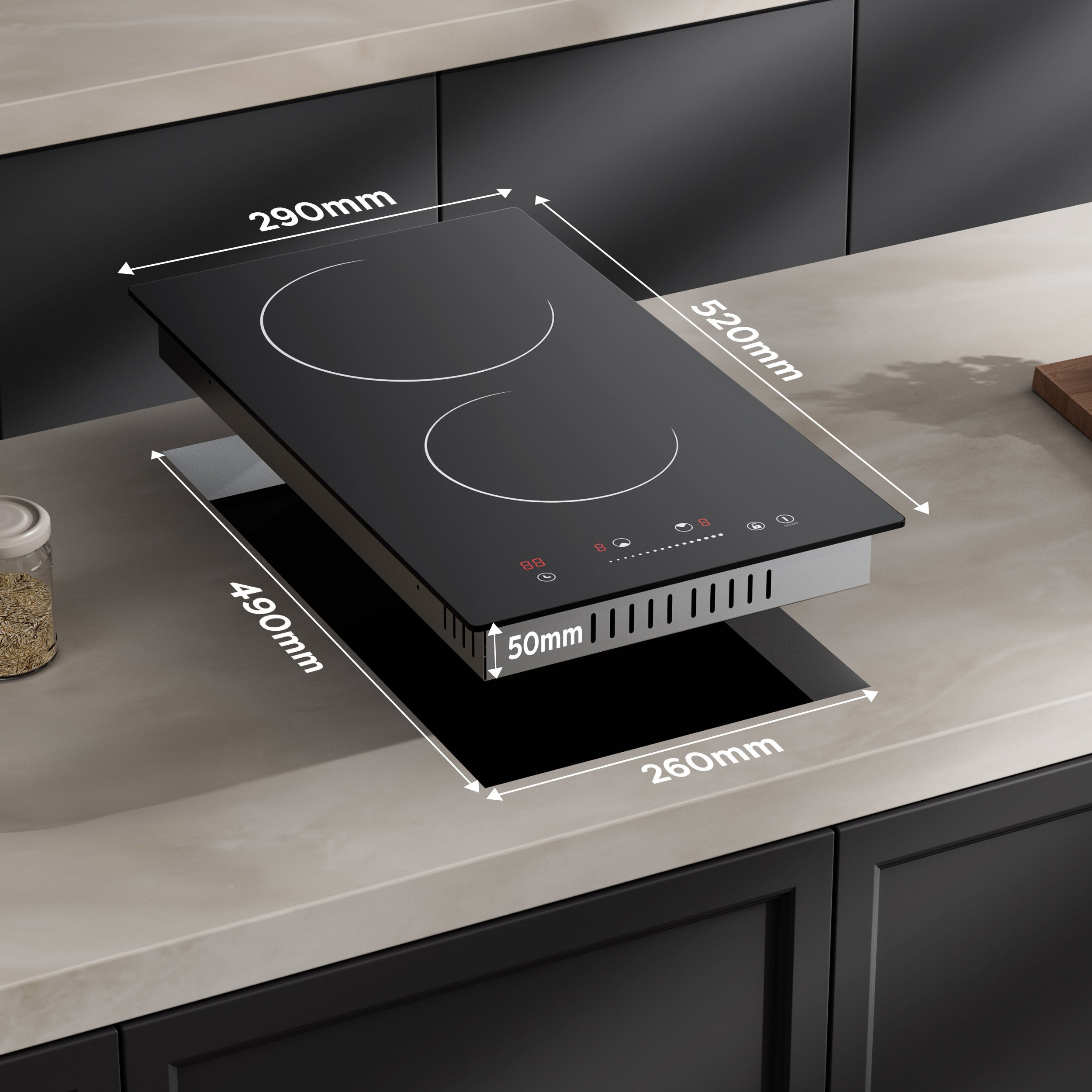 CDV Plaque Vitrocéramique 2 foyers 3000W Encastrable ou Pose libre 9 Niveaux de Puissance Minuterie 99 mins CDVER302 - 6