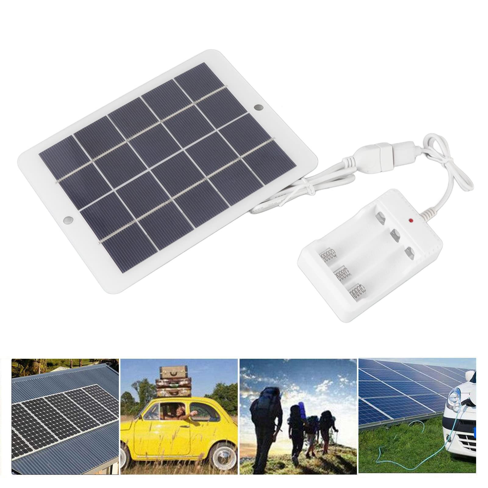 CARICABATTERIE A PANNELLO SOLARE EFFICIENTE 3W 5V PORTATILE PER USO ESTERNO - 3