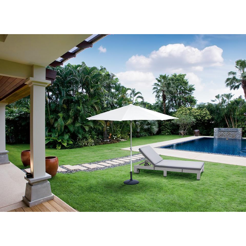 Parasol droit pare-soleil de jardin Blanc 3x3 m h 2,65 m en Aluminium mod. Michigan - 3