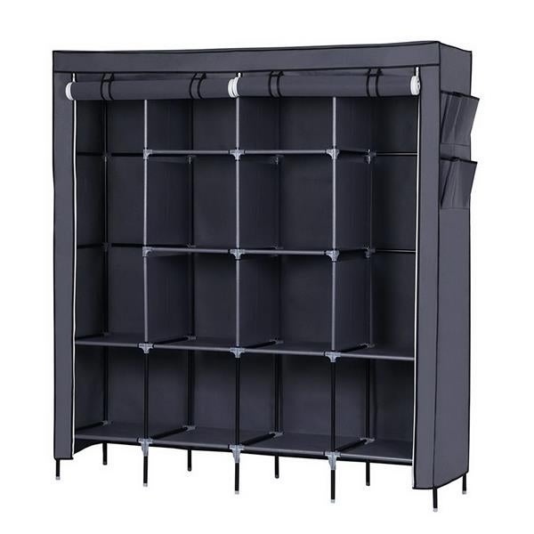 GHKJ Armoire De Rangement pour Vêtements Simple, Armoire Pliante, Poches Latérales pour