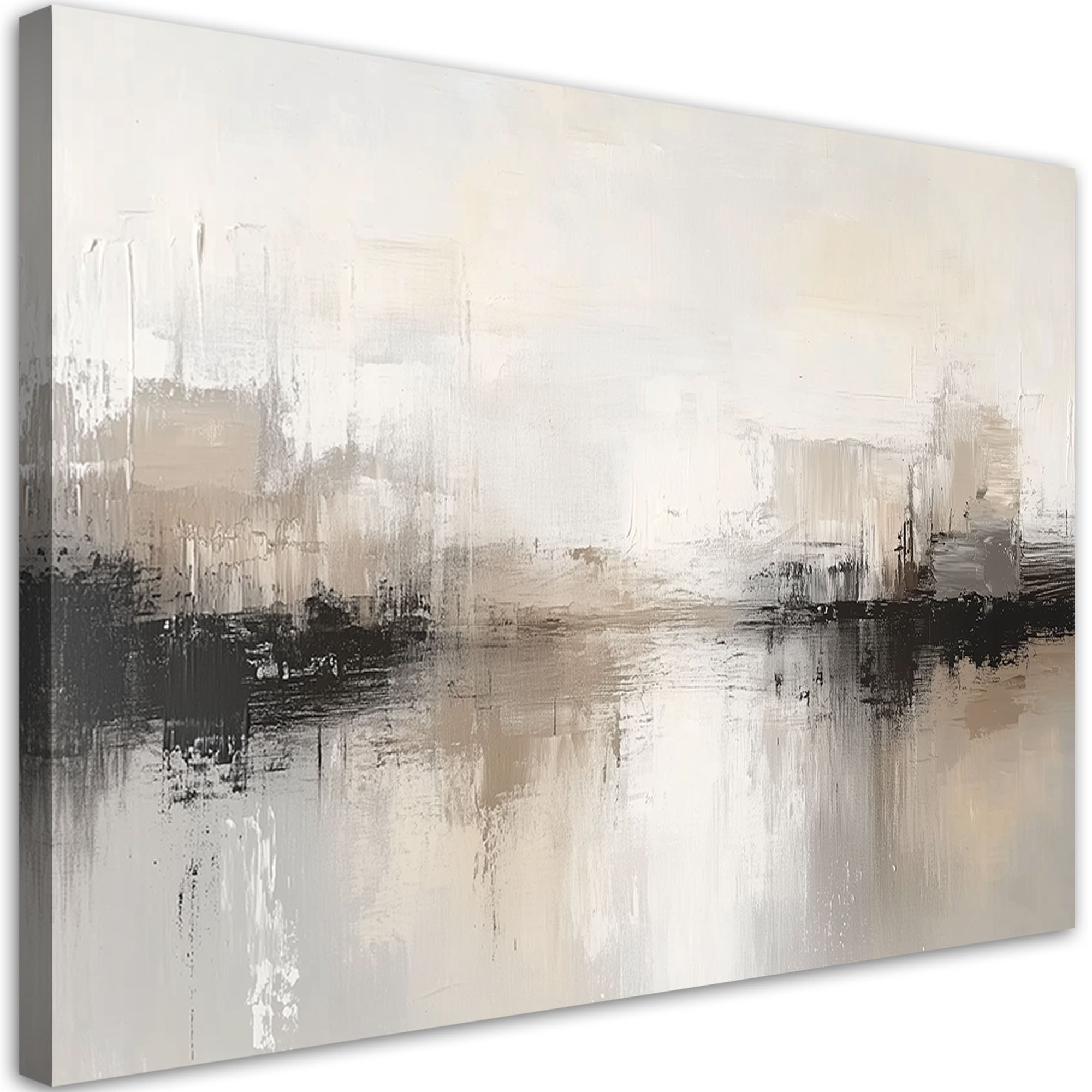 Obraz na płótnie, Nowoczesna Abstrakcja Szaro Beżowa 120x80