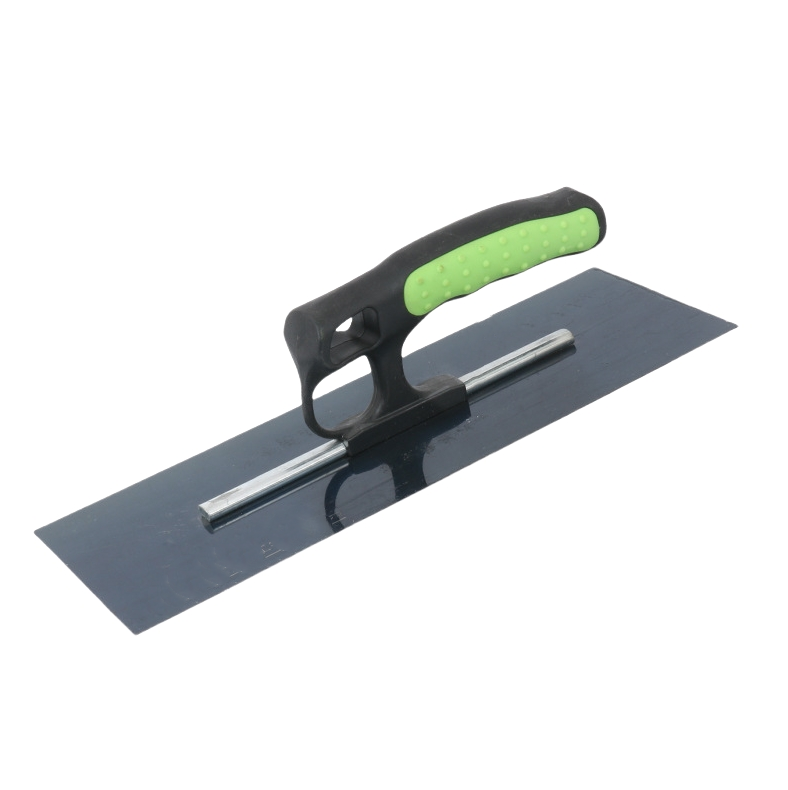 Zestaw 2 niebieskich szpachelek stalowych do nakładania gipsu, zielone uchwyty z tworzywa sztucznego PC, 10*30 cm, odporne na rdzę i korozję.