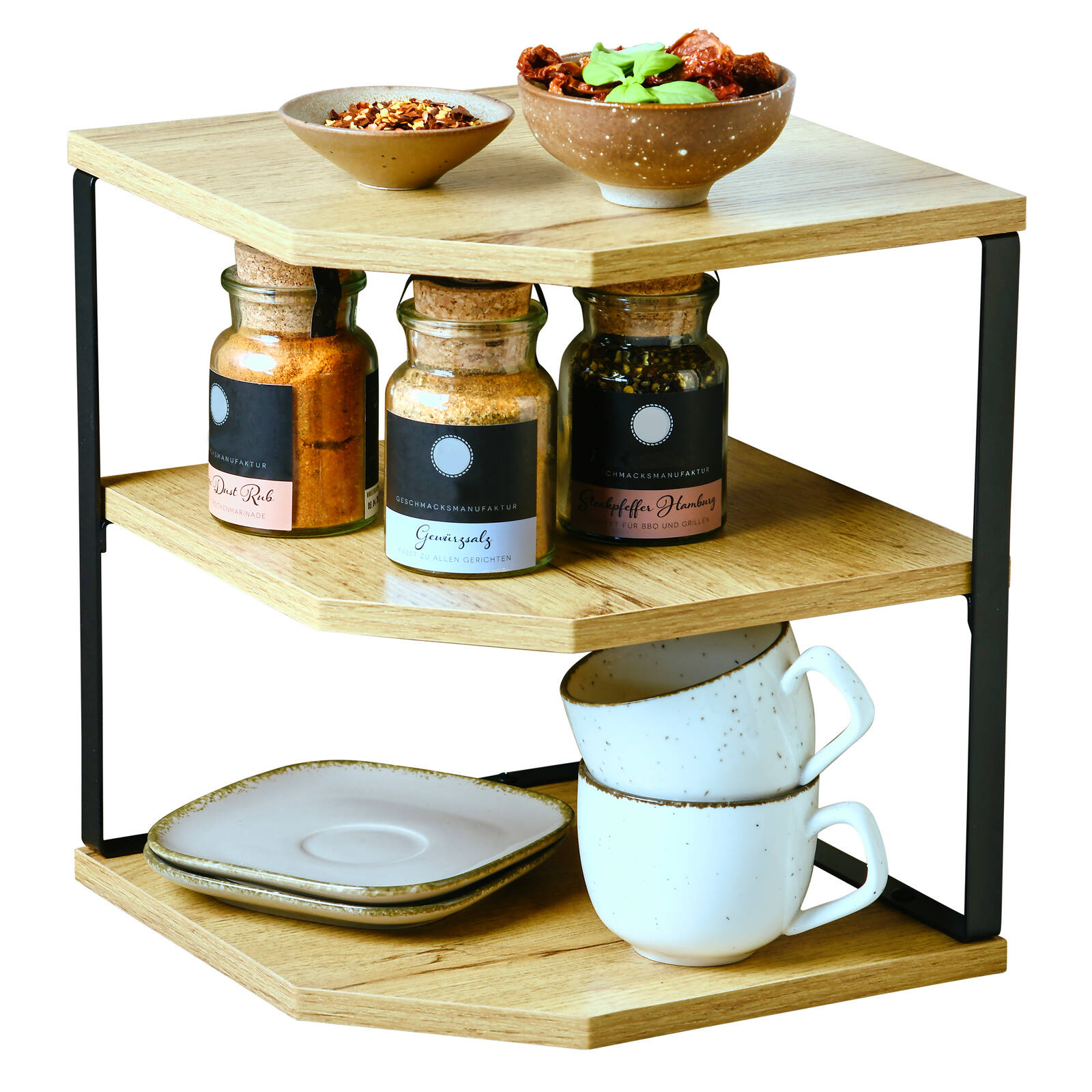 Étagère De Cuisine En Bambou Kesper - 55 X 27 X 20 Cm, Certifiée FSC, Gain De Place Maximal